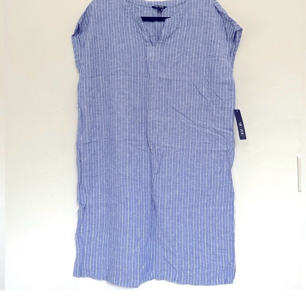 Nic and Zoe Striped Summer Dress Blue Striped Sleeveless Dress